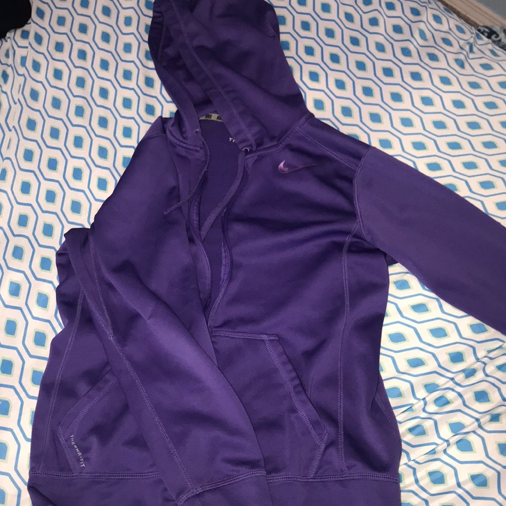 Purple NIKE zip up hoodie